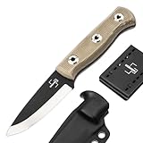 BÖKER PLUS® Vigtig 2.0 - kleines Bushcraft-Messer mit schwarze Scandi Klinge 9 cm - Profi EDC Gürtelmesser für Outdoor, Survival & Camping - robustes Überlebensmesser mit Kydex-Scheide & Adapter