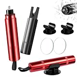 EOPUOZS 2 in 1 Gurtschneider Notfallhammer, 2 Stück Auto Sicherheitshammer mit Testglas zum Üben, Notfallhammer Auto mit Gurtschneider für Auto und Busse, Emergency Cartool (Schwarz+Rot)