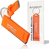 aZengear Survival-Pfeife mit Feuerstarter und Schlüsselanhänger, laut, neutral, leicht, dünn, wasserdicht, für Notfall, Wandern, Rettung, Sicherheit, Hundespaziergang, EDC (Dunkelorange)