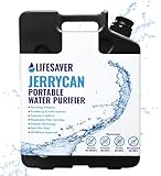 LifeSaver® Jerrycan | Wasserfilter Kanister (18,5L) filtert 99,9999% aller Bakterien | Wasseraufbereitung Trinkwasser Camping bis zu 20.000 Liter | Tragbarer Wasserentkeimer Notfallvorsorge (Black)
