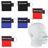 6 Pcs Beatmungsmaske Erste Hilfe,Beatmungsmaske,Beatmungsbeutel,Ambubeutel,Mund Zu Mund Beatmung Schutz,Beatmungsmaske Schlüsselanhänger,Cpr Maske Face Shield Für Erste Hilfe Oder Aed Training