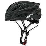 Favoto Fahrradhelm für Erwachsene Radhelm - Fahrrad Helmet Rennradhelm Rollerhelm MTB Helm für Herren Damen mit Abnehmbarer Innenfutter 54-62cm Verstellbar Schwarz