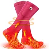 Beheizbare Socken für Damen, Elektrische Heizsocken Wiederaufladbare Batterie Beheizte Socken Winter Fußwärmer Socken für Camping Skifahren Wandern