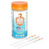 Pool Teststreifen pH Teststreifen 4-in-1 für Whirlpool Schwimmbad & Spa - Misst pH, Freies Chlor, Brom, Gesamtalkalinität und Cyanursäure (100 Stück) - Schnelle Wasseranalyse