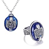 YouU 22 Stk Die Vampirtagebücher Schmuck-Aufkleber-Set Daywalking Katherine Halskette Damon's Ringe Retro Gothic Punk Style Halskette