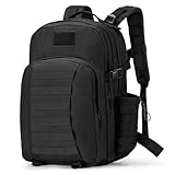 Wiserset Taktischer Militär Rucksack 40L, Armee Rucksack für Männer und Frauen, Wanderrucksack, Molle Motorrad Daypack für die Jagd, Reisen, Schwarz