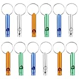 12 Stück Trillerpfeife mit Schlüsselanhänger,Laut Notfall Signalpfeife,Aluminium Trillerpfeife Sportpfeife,Notfallpfeife,Outdoor Survival Signalpfeife, für Outdoor-Sport,Camping,Wandern,4 Farben