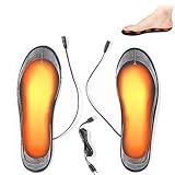 Beheizbare Einlegesohlen, Wärme Thermosohlen, Thermosohlen Fußwärmer, Sohlenwärmer, Heated Insoles, Winter Jagdstiefel Schuhe Sneaker Eisfischen, 35-45 Zuschneidbar, Waschbar