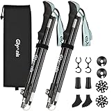 Glymnis Wanderstöcke Trekkingstöcke Walking Stöcke 7075 Aluminium Wanderstock verstellbar 110-130cm und Klemmverschluss mit 4 Paar Gummipuffers für Trekking Wandern (Seeblau)