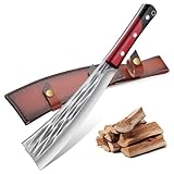 Freelander Machete Outdoor Survival Messer, 5Cr15 Jagdmesser Feststehende Klinge, Großes Outdoor Messer für Wald mit Scheide, Bushcraft Messer Full Tang Schwarz und rot gespleißter Holzgriff