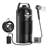 Tadomoe 20 Liter Camping Dusche mit Pumpe, 2000mAh Solardusche mit Camping-Tasche Und Düse für Camping Strand Wandern Reise