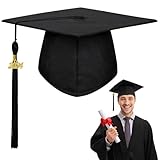 LUBOXIN Abschluss Hut Graduation Hat mit 2024 Jahreszahl Tassel Anhänger Adjustable Bachelor Hut, Doktorhut, Studentenhut für Universität, Hochschule, Abitur Abschluss, Bachelor Geschenk - Schwarz