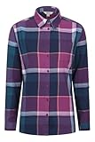 Mountain Warehouse Balsam Brushed Longline Langärmeliges Damen-Flanell-Hemd - atmungsaktiv, kariert, Antipilling, leichtes Damen-Top, warm - Kleidung für kaltes Wetter Violett Damengröße EU 44