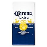 Corona Logo Strandtuch, 76,2 x 152,4 cm, 100% Baumwolle, Bieretikett, Pool-Handtuch, Reisen, Camping, See (76,2 x 152,4 cm, blau)