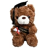 Aomhrek Abschluss Bär mit Hut und Diplom, 23cm Weicher Plüschbär, Absolventen, Niedliches Abschlussgeschenk für Schul-, Hochschul- und Universitätsabsolventen