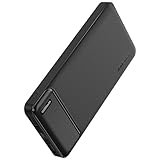 AsperX Power Bank 10000mAh mit USB-C Input & Output Slim Klein Aber Stark Externer Handyakkus,Kompatibel mit 4 Ports kompatibel akkupack mit iPhone,Samsung,iPad,Huawei,AirPods,Schwarz