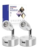 SUPAREE 12 Volt LED Lampen Wohnmobil 12V LED Lampe Wohnmobil Dimmbar 12v leselampe wohnmobil mit USB Ladeanschluss 3200K Touch Schalter für Wohnwagen Camper Boot Yacht 2 Stück