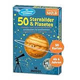 Moses 9740 Expedition Natur - 50 Sternbilder und Planeten| Bestimmungskarten im Set | Mit spannenden Quizfragen