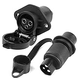 AGRISHOP 12V 3 Polig Anhänger Steckdose Stecker Buchse Adapter für RV Wohnwagen Wohnmobil Zubehör Sattelzugmaschine Lastwagen