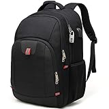 Della Gao Laptop-Rucksack, extra groß, Diebstahlschutz, Business-Reise, Laptop-Rucksack mit USB-Ladeanschluss, Schwarz , 17.3 Inch, Business