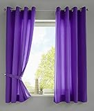 Gardinenbox 2er Set Vorhänge Schal Ösen »Berlin« HxB 175x140 cm Lila Blickdicht Microsatin Lichtdurchlässig Uni Matt, 20405N2