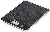 Soehnle Page Compact 300 Slate, digitale Küchenwaage mit Schiefermuster, Gewicht bis zu 5 kg, Haushaltswaage mit patentierter Sensor-Touch-Funktion, elektronische Waage inkl. Batterien