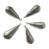 Lasama 5X Birnenblei mit Wirbel Öse 20-120g Grundblei Meeresblei Olivenblei Angelblei (5X 20g)