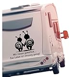 Wohnmobil Aufkleber 'Wir reisen gemütlich... das Leben ist stressig genug', Vinyl Sticker für Wohnwagen, Wohnmobil, Camper