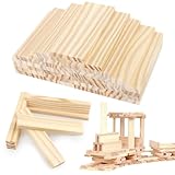 VMUTGA 50 Stück Holzbausteine, 100x20x7 mm Bastelholz Klötzchen Holzklötzchen zum Basteln Holzstäbchen Basteln Holz Naturholz Bastelklötzchen Hölzchen für DIY Handwerk Projekte Schnitzen Dekoration