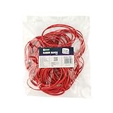 D.RECT - Gummiband | 100g Beutel | Gummiring | Perfekt für Haushalt und Büro | Größe: 1,5 x 3 mm 1/2 Umfang 100 mm | Wiederverwendbar | Sehr Langlebig | Rot