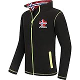 Nebulus Herren Fleecejacke Next, warme Fleece Jacke, mit langem Full-Zip Reißverschluss, schwarz - L