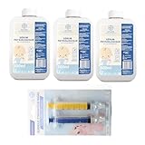 NaCl 0 9 Kochsalzlösung (3 x 500ML) Set mit 2 Spülspritzen(10ml), physiologische isotonische kochsalzlösung 0,9 kochsalzlösung baby augen Saline Solution baby nase nasenspülung BORNOVA SFDPE
