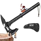 Freelander Survival Axt Mit Spitze - Scharfe Camping Beil Mit Nylon Scheide, Outdoor Multitool Zum Holz Spalten, ABS Griff - Bushcraft Für Abenteuer, Geschenke Für Männer