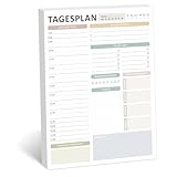 BIROYAL A4 Tagesplaner Block ohne festes Datum, 50 Seiten | Zeitmanagement und Gesundheitstracking für den Alltag | To Do Liste Block | Home Office Gadget, Büro Organisation, ADHS Planer Erwachsene