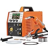 HITBOX 6 in 1 Schweißgerät ohne Gas, 250A 240V LCD Digital MIG Schweißgerät Fülldraht/MAG/MIG Schutzgas Schweißgerät/MMA/Lift TIG, Aluminium Schweißgerät, 2 Jahre Garantie