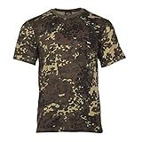 Mil-Tec Tarn T-Shirt Herren • Camouflage T-Shirt aus Baumwolle • BW Camo • Bequemes Kurzarm Army Shirt für Outdoor, Sport oder Freizeit • Bundeswehr Flecktarn-Shirt