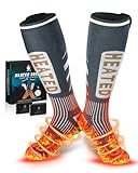 Beheizbare Socken Damen Herren, 5 V 6000 mAh APP-Steuerung Heizsocken, 2025 neues Upgrade +30% Heizfläche, geeignet zum Skifahren, Outdoor, Camping, Wandern und Motorradfahren