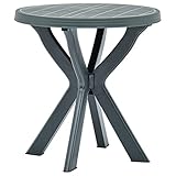 vidaXL Bistrotisch Gartentisch Balkontisch Beistelltisch Stehtisch Terrassentisch Campingtisch Esstisch Tisch Grün Ø70cm Kunststoff