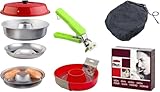Sun and Ice Spar-Set 5-teilig Camping Backofen, Backofen + Aufbackgitter + Silikonform + Haltegriff passend für Omnia Backofen