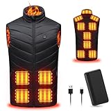 Tiazhan Beheizbare Weste, mit Powerbank, Leichte und Wiederaufladbare Heizjacke, Intelligente Heizjacke, Beheizbare Weste Herren, für Männer und Frauen, M