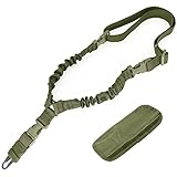 REDAPRIC 1 Punkt Sling Riemen für Gewehr einstellbare Flexible Schnellspanner EIN Punkt Gewehr Riemen langlebig Riemen mit Metallhaken für Outdoor-Sportarten (grün)