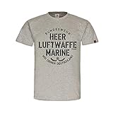 Bundeswehr Heer Luftwaffe Marine Zeit-Berufs-Soldat Deutschland T-Shirt#32199, Größe:L, Farbe:Grau
