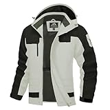 Generisch Winterjacke Herren Warme Kletterjacke für Männer, farblich passende Skijacke mit, Winddicht, Taschen, multifunktional, für Paare (White, XXXXXXXXL)