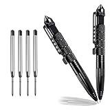 2 Stück Tactical Pen,Mit 4 Tinten NachfüLlpackungen,Taktischer Kugelschreiber,Edc Multifunktionaler Outdoor Gebrochene Fenster überlebensschild Stift
