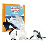 DOKTOR FUN Tiere der Welt – Die Arktis – Buch mit Tierfiguren – enthält 3 Figuren – 3 Geschichten mit Spielen und Kuriositäten jedes Tieres – Kinder ab 3 Jahren – Qualitätsfiguren