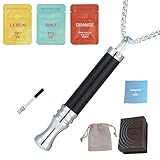 Obsidian RauchentwöHnung Kette, Rauchentwöhnung Hilfsmittel mit Filtern, Rauchen Aufhören Halskette für Verschiedene Geschmack (Orange, Minze und Zitrone)