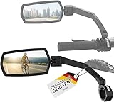 WITTKOP Fahrradspiegel | Großes HD Sichtfeld | 360° Dreh- & Einklappbar | Montage Ober- & Unterhalb | Bruchfest & Langlebig | Konvexer Rückspiegel für Fahrrad, E-Bike | Links, Lenker, ebike