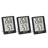 DOQAUS Digital Hygrometer Innen, 3 Stück Thermo- Hygrometer Feuchtigkeit Raumthermometer Luftfeuchtigkeitsmessgerät mit Hohen Genauigkeit, für Innenraum, Babyraum, Wohnzimmer, Büro