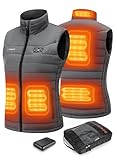 Gokozy Beheizbare Weste Damen mit powerbank 10000mah für 5 Heizzonen heizweste damen schnelles Aufheizen Intelligente Elektrische Leichte Beheizte Weste Bergsteigen und Arbeiten im Freien