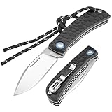 DRACHENADER Zweihand Klappmesser H-LONG SSD, 8Cr13MoV Stahl, §42a-konform, legal in Deutschland, EDC Messer mit Clip, G10-Griff, Lanyard, für Camping Wandern